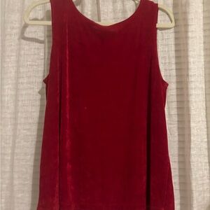 Citiknit Elegant Red Sleeveless Top (M)